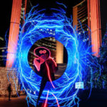 GlowGuy showing off as he brings out the LED spinners on the streets!